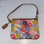 Coach Corner Zip Wristlet In Signature Canvas With Wildflower Print Floral Fashion Photo 0