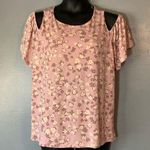 Kaileigh pink floral cold shoulder blouse Photo 0