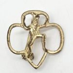 Vintage 1950s Girl Scout Brownie Dancing Pixie Gold Tone Pin Photo 0