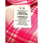Aeropostale  Large Pink White Plaid Button Up Long Sleeve Shirt All Cotton Trendy Photo 6
