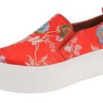 Golo Vivian Platform Silk Floral Shoes Size 9 red asian Photo 0