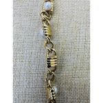 Faux Pearl‎ Gold Tone Simulated Pearl Fancy 6.5" Chain Link Chunky Bracelet Photo 5