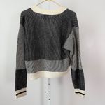 BRODIE Cashmere sz S Striped V Neck Button Up Cardigan Sweater Preppy Collegiate Tan Photo 5