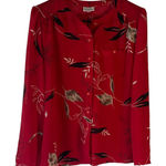 Campus Casuals‎ Vintage 90s Women's Size Medium Novelty Print Red Blouse Photo 0