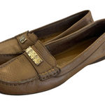 Coach  Fredrica Tan Pebbled Leather Driving Loafers Slip-On Flats Preppy Heritage Photo 0