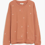 Madewell Sweatshirt Womens Small Rust Embroidered Bow Crewneck Preppy Lounge Photo 0