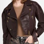 Veronica Beard NWT Marea Leather Moto Jacket in Brown Size 2 Photo 0