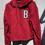 Bebe  Black Red White Women's Logo Hoodie with Drawstring Activewear Sportswear M Photo 0