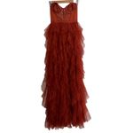 For Love & Lemons NEW NWT  x Revolve Bustier Gown In Rust Photo 4