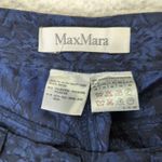 Max Mara Navy Floral Damask Jacquard Silk Blend High Rise Dress Pant 10 Tapered Photo 6