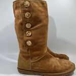 UGG  Lo Pro Brown Suede Button Foldover Boots with Logo Cuff 8 Photo 9