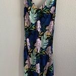 Aila Blue Tropical Floral Palm Maxi Vacation Dress Extra Small Photo 0