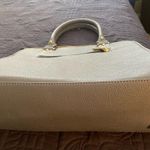 Charming Charlie Gray and Blue Satchel with Gold-Tone Accents Photo 3