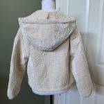 Urban Outfitters Silence + Noise Cream Quilted Velvet Hoodie Jacket Photo 3