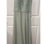 NWT Lavetir Beaded Lace Corset Back Chiffon Maxi Formal Gown in Mint Green, 16 Green Photo 0