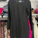 Reformation DEE waffle print sheer long sleeve bodycon mini little black dress L Photo 4