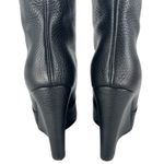 Christian Louboutin Civiliza 100 Black Leather Wedge Knee High Boots Size 37 Photo 9