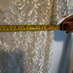 Vintage Elegant Ivory Lace Tiered Dress Short Sleeve Cocktail Party Occasion XS White Photo 8