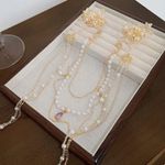 Fashion Peal Rhinestone Flower Long Tassel Hairpin Creative Wedding Hair Clip Photo 3