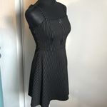EXPRESS Quarter Zip-Up A-Line Pin Stripe Skater Mini Dress Photo 3