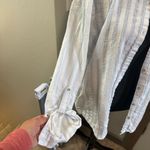 Jane and Delancey ‎ Button Front Cotton Gauze Vertical Stripe Blouse Long Sleeve Photo 2