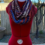 Handmade Orange Multicolor Crochet Infinity Scarf Photo 0