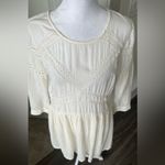 Ba&sh cream lace Pleated 3/4 Sleeve summer cotton Mini Dress Photo 9
