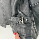 First Classics Black Leather Quilted Hooded Biker Jacket Photo 6