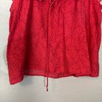 Anthropologie  Maeve Mandalay Open-Shoulder Blouse Pink Geometric Print Sz‎ Small Photo 9