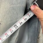 EXPRESS Bell crop high rise distressed raw hem hanker crop jeans size 8 Photo 6