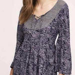 Akemi + Kin  from Anthropologie Blue Marcella Peasant Blouse - Size - Medium Photo 0