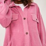 Free People  Fleece Ruby Shirt Jacket in Pink Photo 2