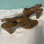 Attention Womens Shoes SIZE 9 Brown Open-Toe Slip-Ons 1.5" High Heel S-367 Photo 4