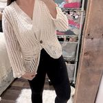 None Cream Knit Women's Sweater boho cardigan Photo 1