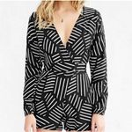 Motel Rocks Motel Black & White Striped Wrap Romper | S Photo 1