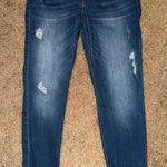 White House | Black Market  Skinny Jeans Mid Rise Distressed Blue Denim Womens Photo 0
