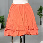 Fresh Produce  Women's Solid Jersey Flounce Skirt Coral Size Small Ruffle Hem Photo 0