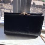 VINTAGE BLACK Clutch WITH gold chain Hardware is gold Photo 0