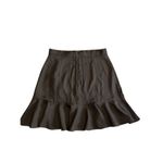 Banana Republic Ruffle Hem Black Mini Skirt, Stylish Party Cocktail Skirt Photo 3