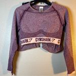 Gymshark Women's Purple Long Sleeve Crop Top and shorts set SZ:M Photo 2