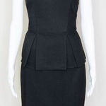 Bisou Bisou black mesh sheer top peplum dress, women's size 4 Photo 0