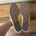 Schutz Evelin Ballet Flat Metallic Gold Women's Size 8.5 Bow Slip On Bow Sherpa Photo 5