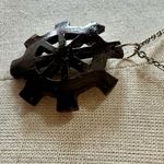 BUDDHIST WHEEL coconut shell pendant necklace Brown Photo 3