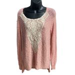 MOSSIMO SUPPLY CO. Crochet Lace Peach Sweater Tunic Size S/P‎ Pink Photo 2