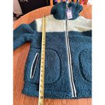 Universal Threads Universal Thread Womens Sherpa Fleece Jacket XS Zip-Up Two-Tone Green & Teal NWT Photo 9