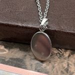 Handmade Vintage Cameo Pendant Necklace Black and White 18" Chain Photo 3