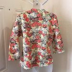 Rebecca Malone 2000s Whimsical boho floral fitted button up down office siren core shirt top blouse cottagecore 3/4 sleeves orange yellow multicolored colorful-S Measurements in pics Photo 2