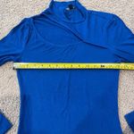 Haute Monde  Cut-out Mock Neck blue Long Sleeve Top Photo 8