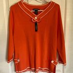 World Republic Orange Sweater with White Trim Size XL Photo 0