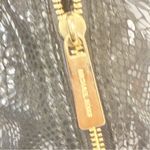 Michael Kors Moxley Black Embossed Python Leather Purse Gold Hardware Photo 2